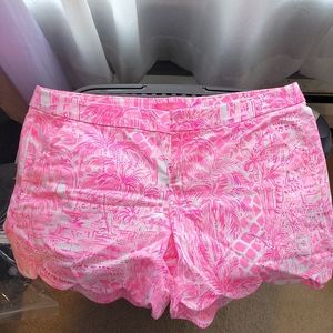 Lilly Pulitzer Buttercup 5" Shorts Pink and White Size 14 NWOT